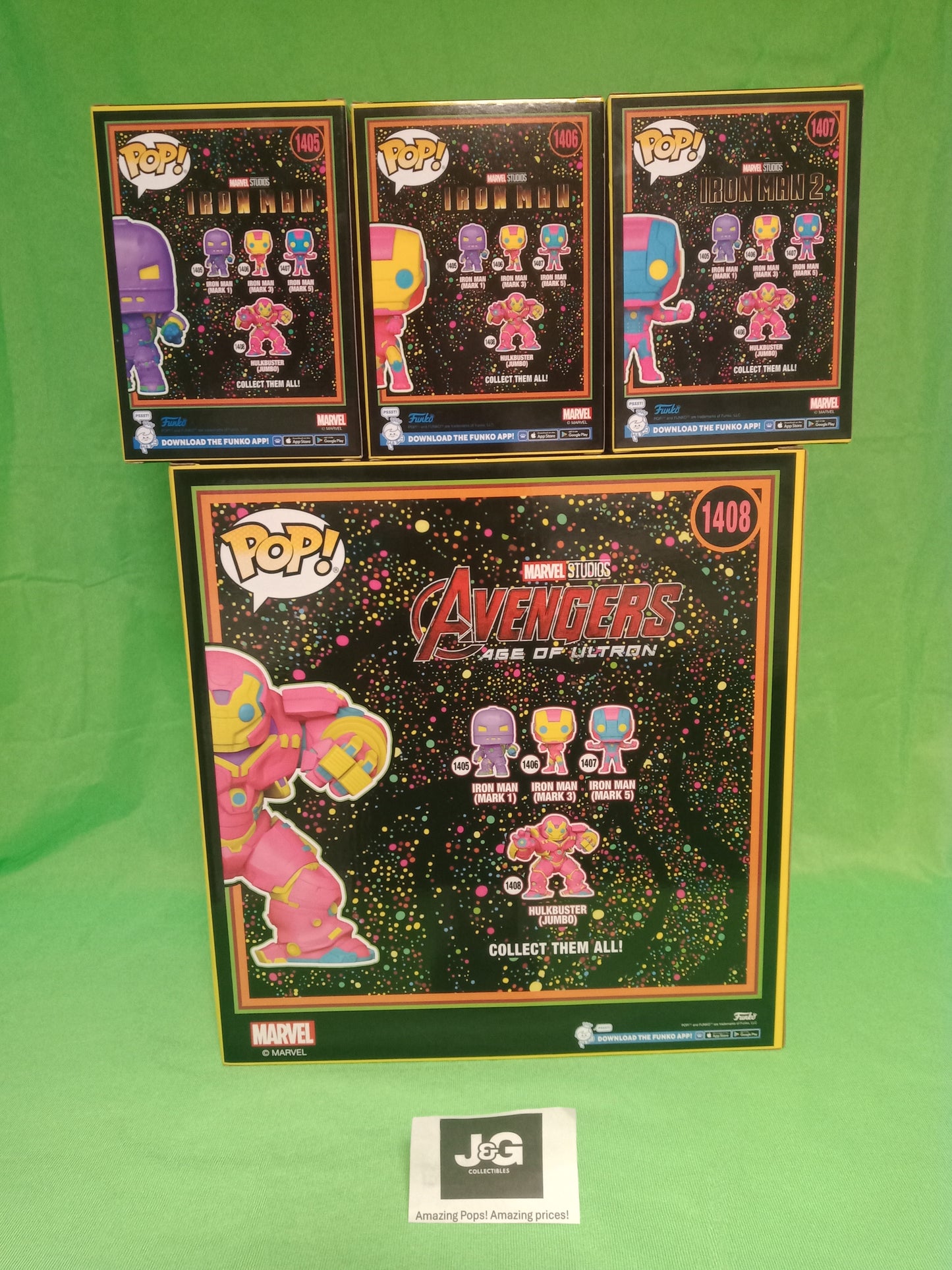 Funko Pop! Marvel Infinity Saga Series (Blacklight) Set