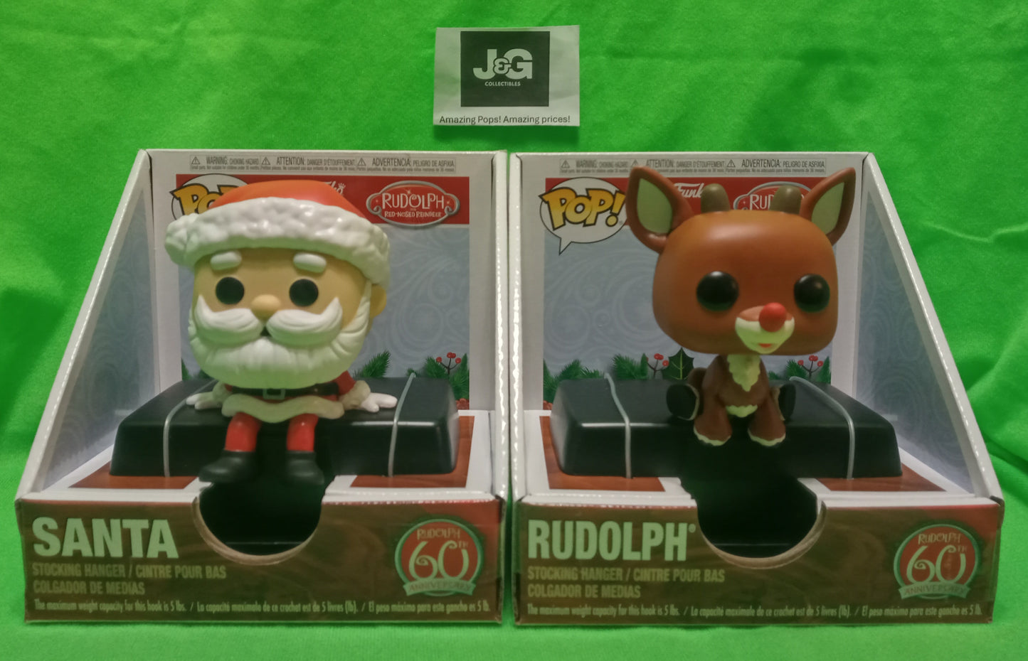 Funko Pop! Rudolph and Santa Stocking Hanger Set
