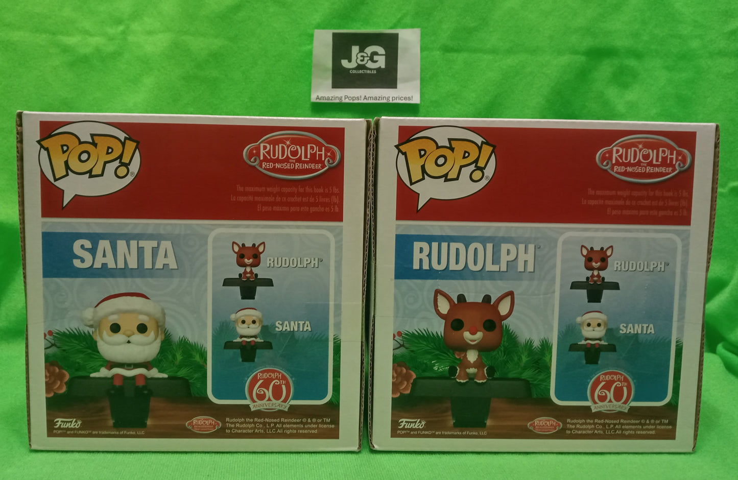 Funko Pop! Rudolph and Santa Stocking Hanger Set