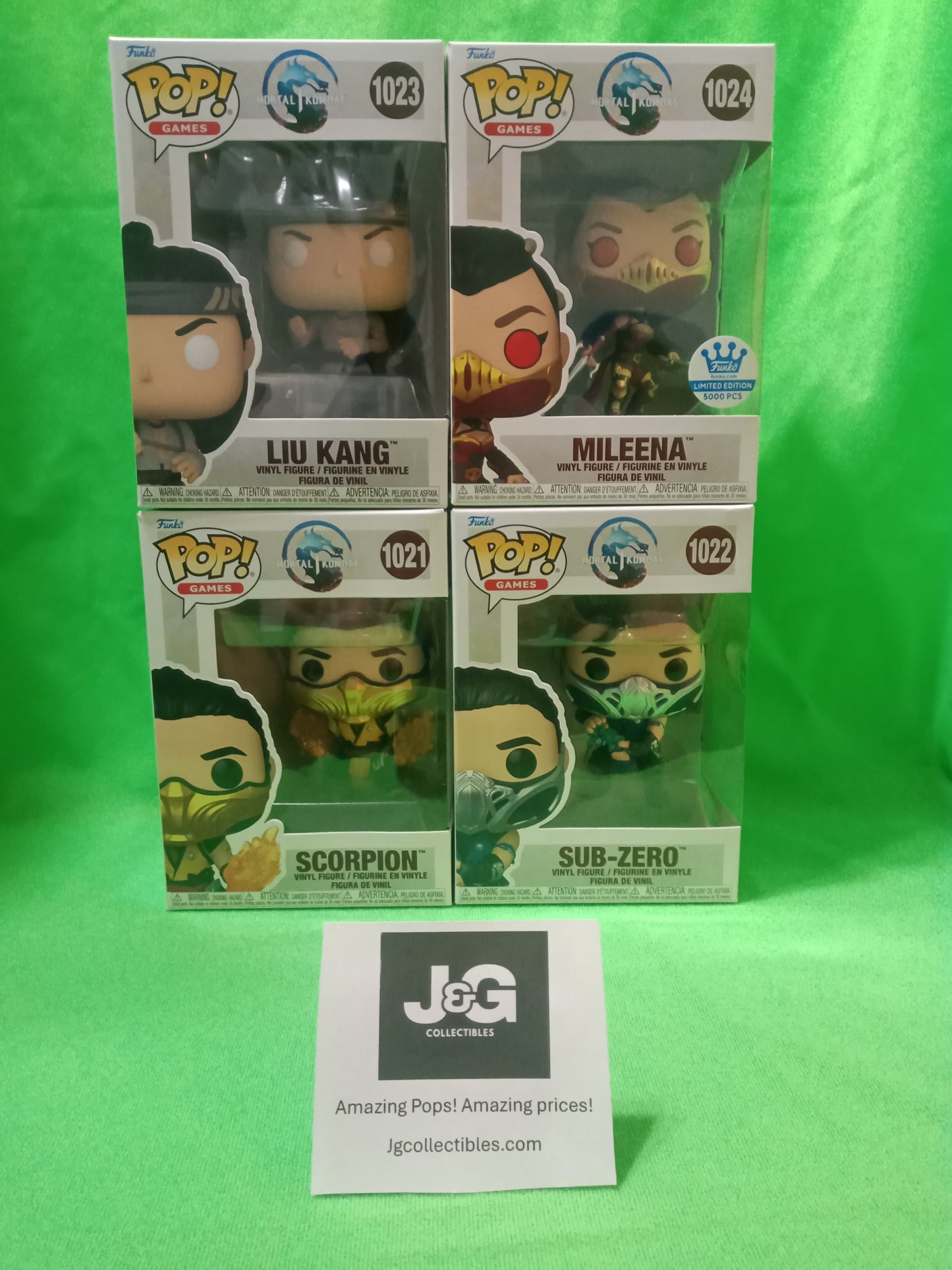 Funko Pop! Mortal Kombat 1 Funko Set (Sub-Zero, Scorpion, Liu Kang, and Mileena Exclusive)