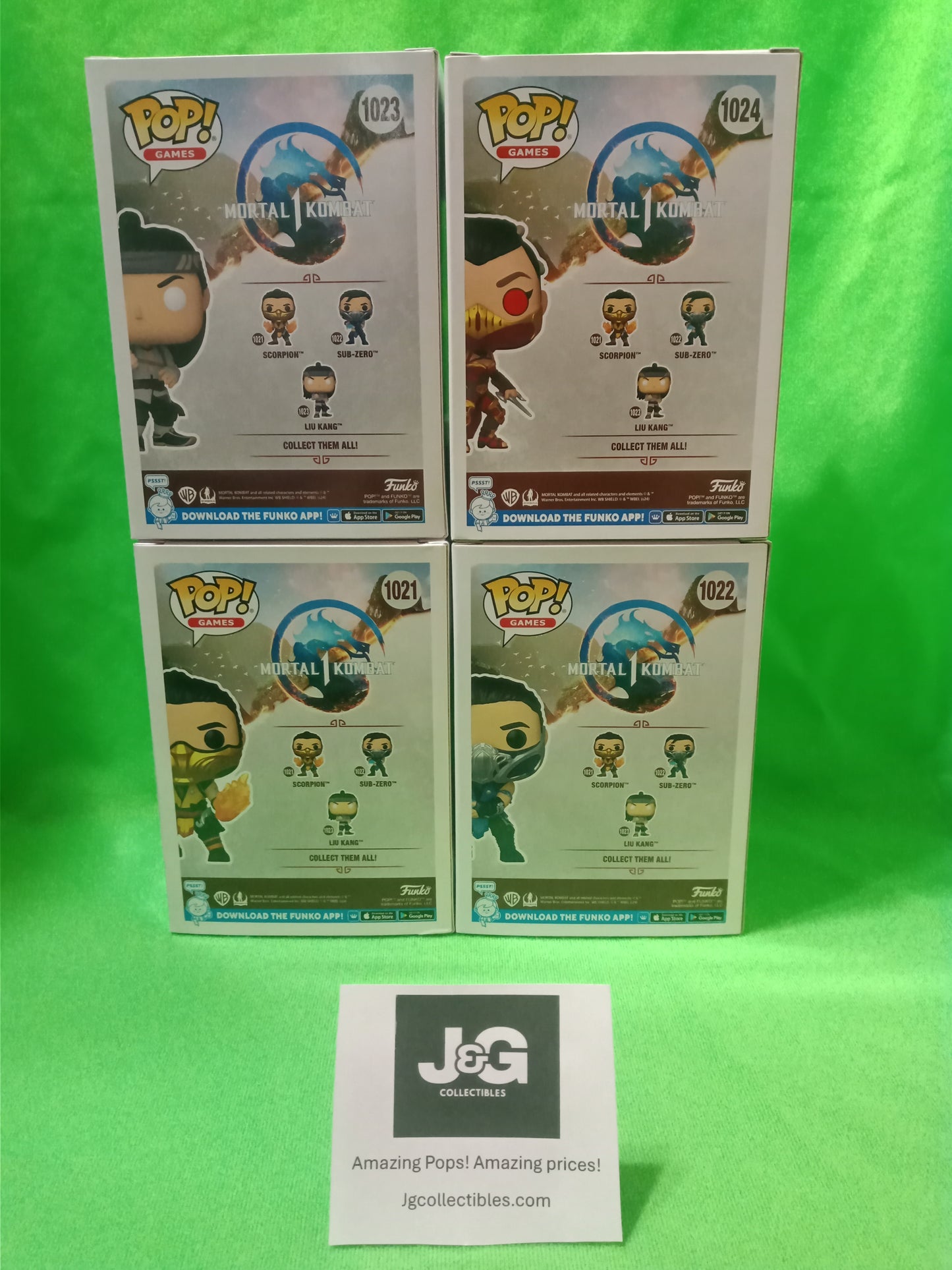 Funko Pop! Mortal Kombat 1 Funko Set (Sub-Zero, Scorpion, Liu Kang, and Mileena Exclusive)