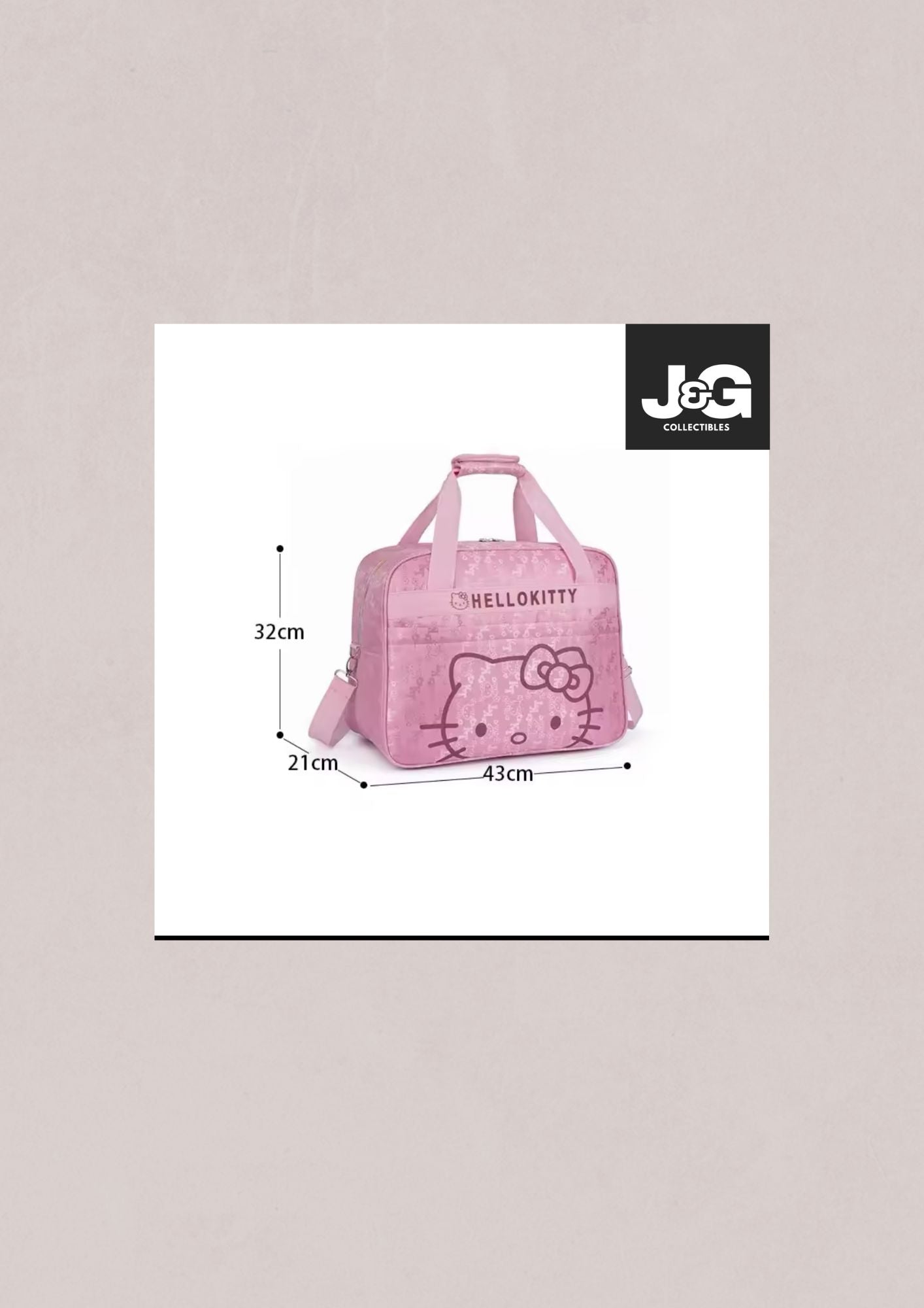 Hello Kitty Large Capacity Pink Duffle Travel Carry On Bag