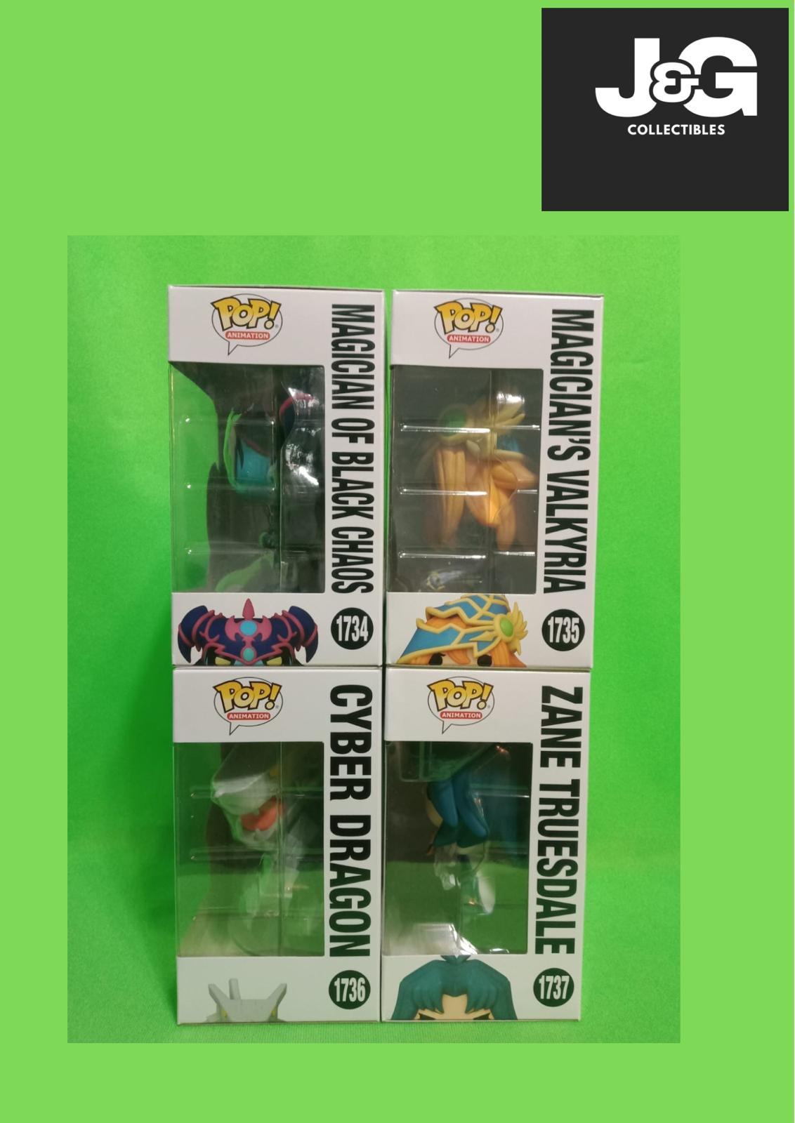 Funko Pop! Yu-Gi-Oh Cyber Dragon,Zane, Magician Of Black Chaos, and Valkria Set