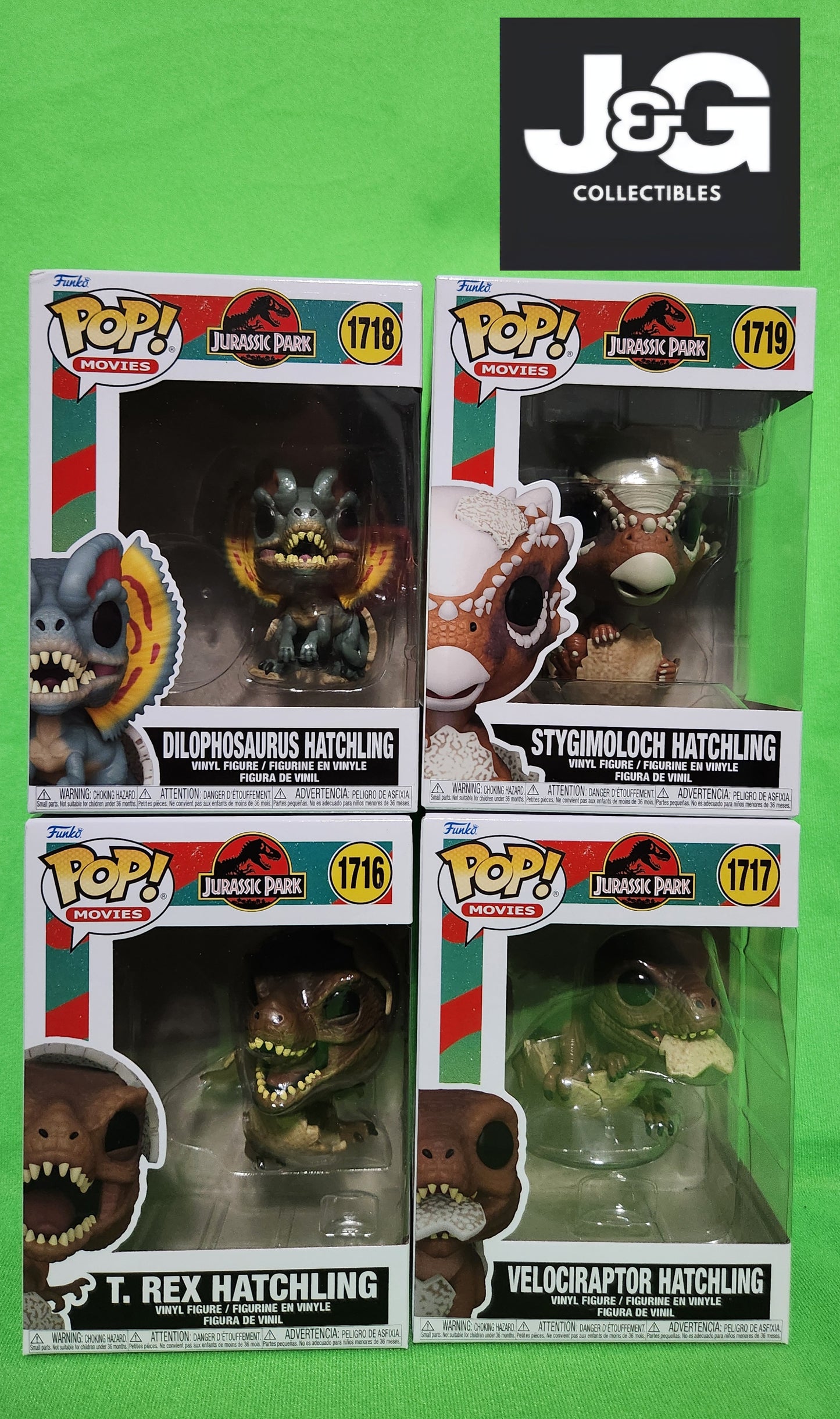 Funko Pop! Jurassic Park Hatchlings Set of 4 Pops!