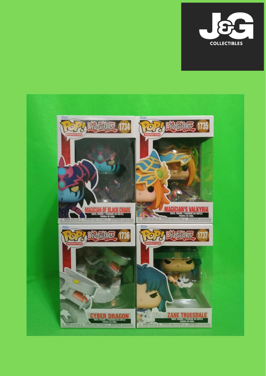 Funko Pop! Yu-Gi-Oh Cyber Dragon,Zane, Magician Of Black Chaos, and Valkria Set