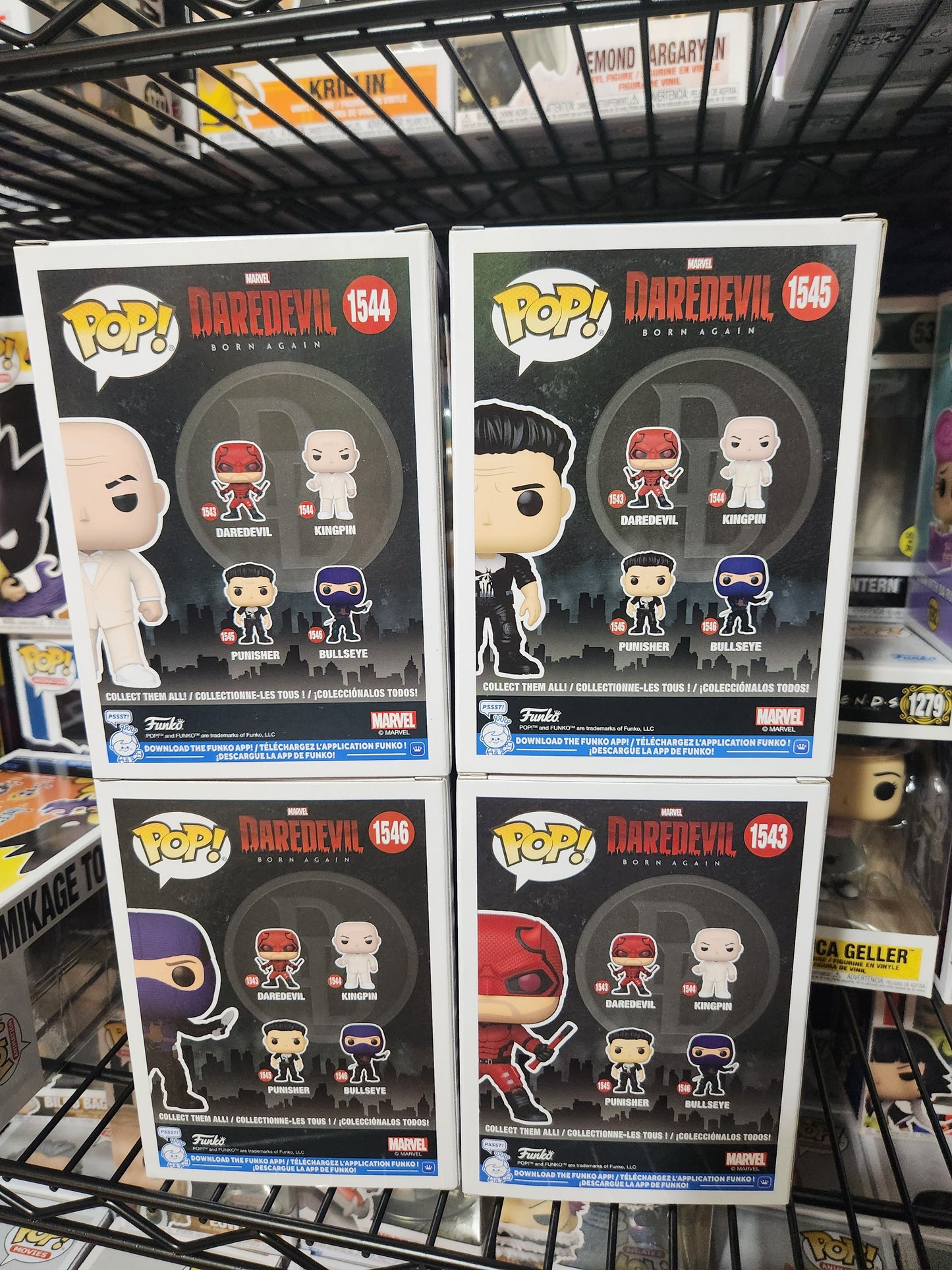 Funko Pop! Daredevil Born Again Set of 4 Pops (Daredevil, Kingpin, Punisher, Bullseye)