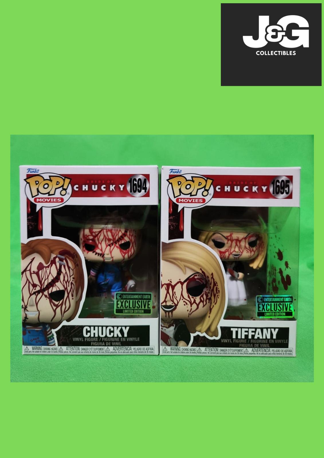 Funko Pop! Chucky Bloody Chucky and Bloody Tiffany Exclusives