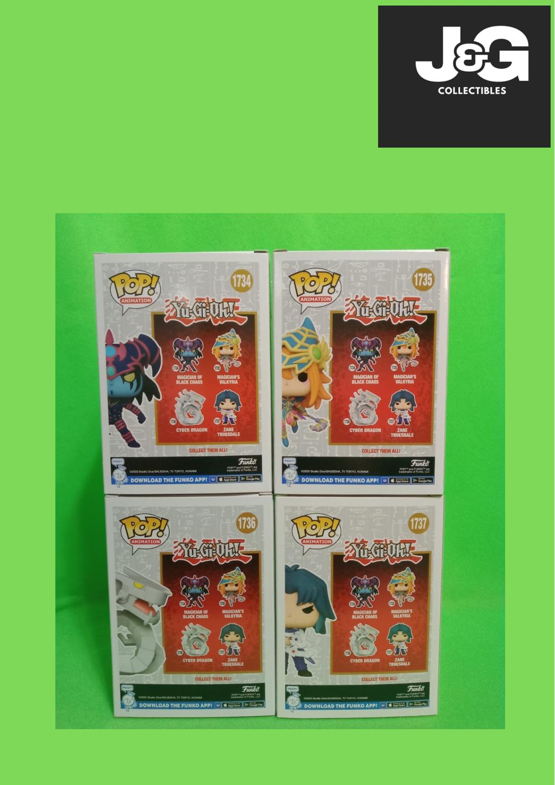 Funko Pop! Yu-Gi-Oh Cyber Dragon,Zane, Magician Of Black Chaos, and Valkria Set