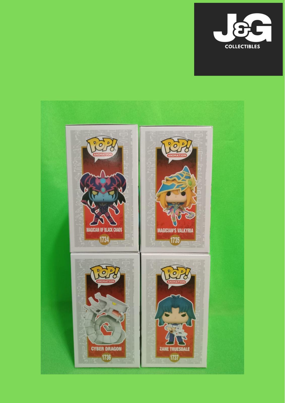 Funko Pop! Yu-Gi-Oh Cyber Dragon,Zane, Magician Of Black Chaos, and Valkria Set