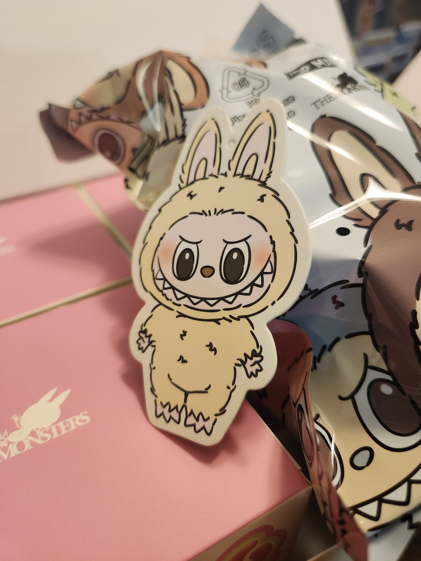 Pop Mart The Monsters Exciting Macaroon Vinyl Face Plush Keychain (1 Random box)