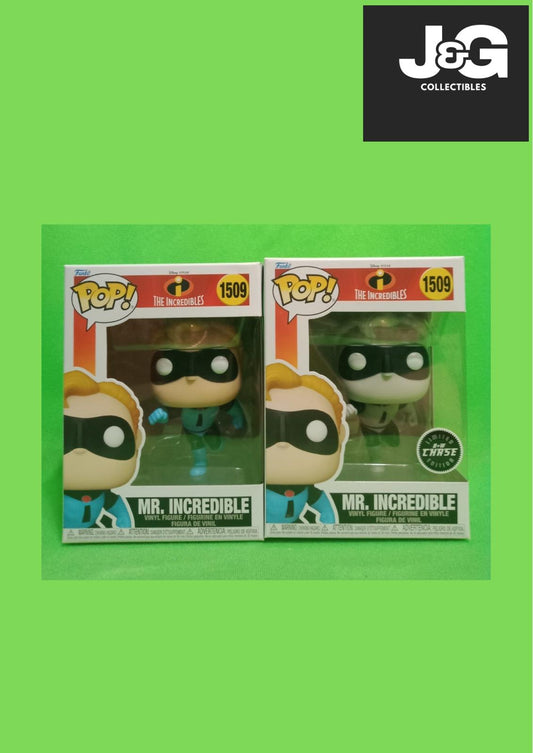 Funko Pop! The Incredibles Mr. Incredible Chase And Common Set