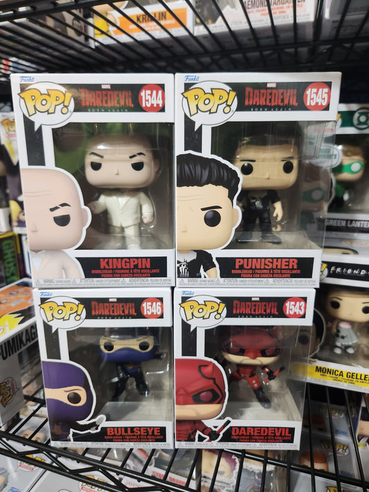 Funko Pop! Daredevil Born Again Set of 4 Pops (Daredevil, Kingpin, Punisher, Bullseye)