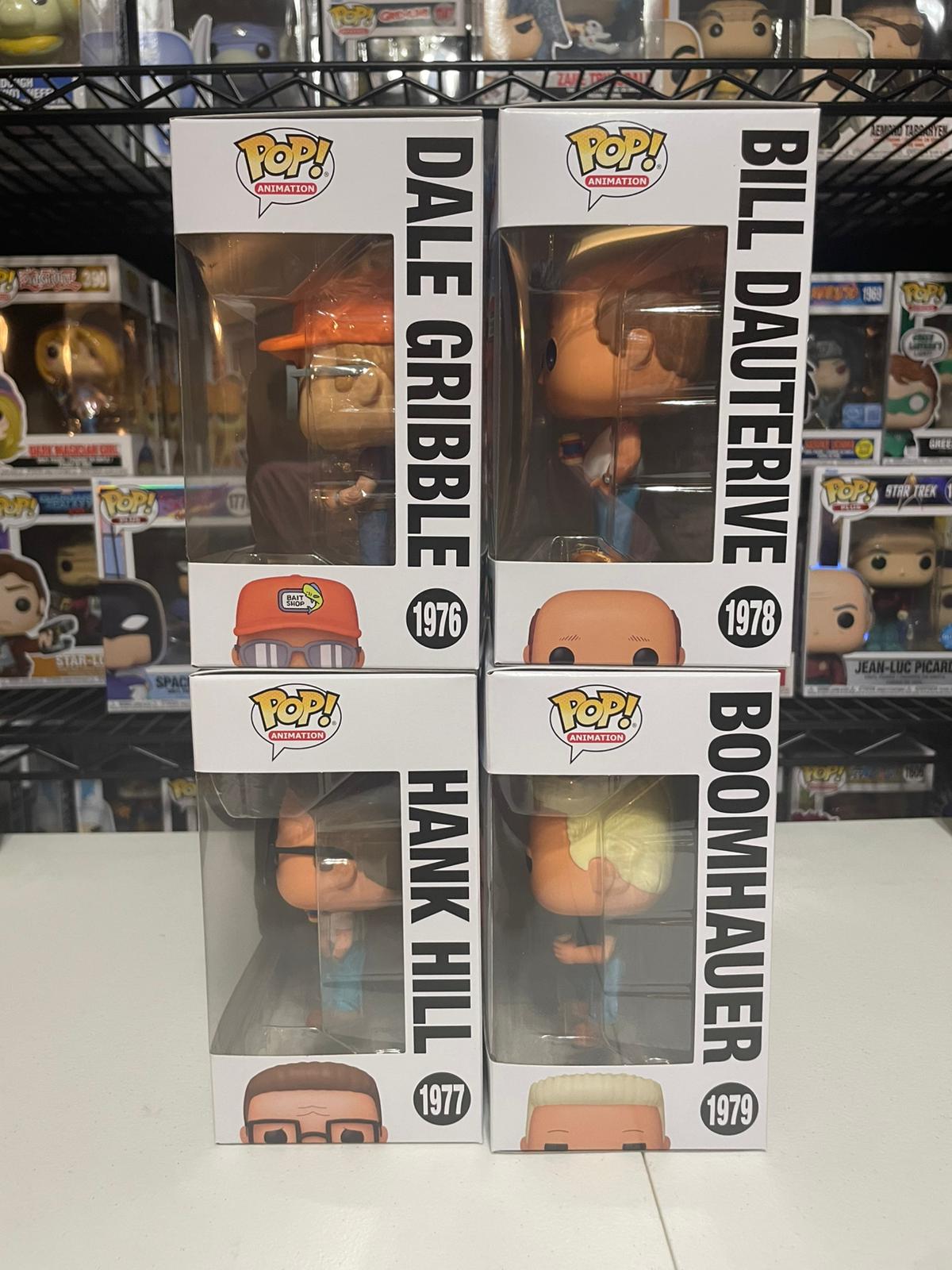 Funko Pop! King of the Hill Set of 4 Pops (Hank, Dale, Bill, Boomhauer)
