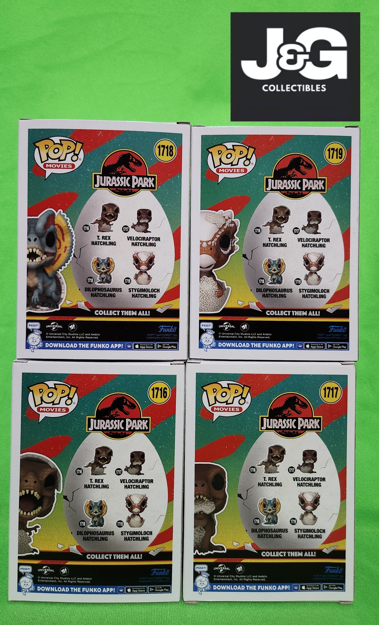 Funko Pop! Jurassic Park Hatchlings Set of 4 Pops!