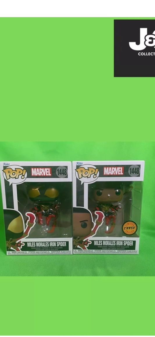 Funko Pop! Marvel Miles Morales Iron Spider Chase And Common Set