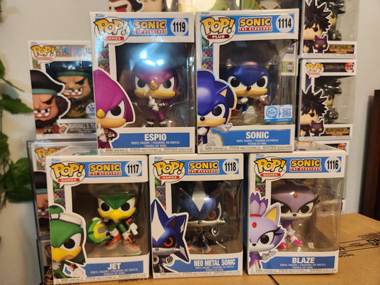 Funko Pop! Sonic The Hedgehog Funko Set Of 5 Pops 4 Common And 1 Plus
