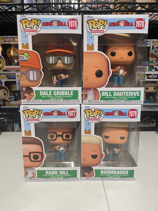 Funko Pop! King of the Hill Set of 4 Pops (Hank, Dale, Bill, Boomhauer)