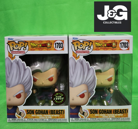 Funko Pop! Dragon Ball Son Gohan Beast Glow Chase And Common Set