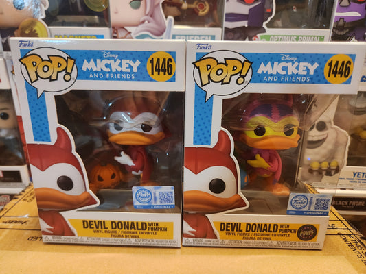 Funko Pop! Disney Devil Donald with Pumpkin Exclusive Chase and Common Bundle