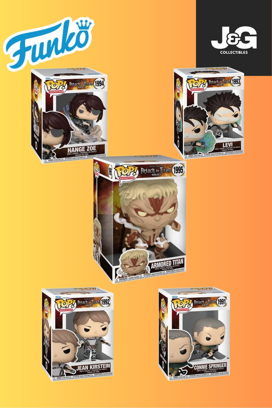 Funko Pop! Attack On Titan Set Of 5 Pops 3 Common 1 Premium And 1 Jumbo PREORDER