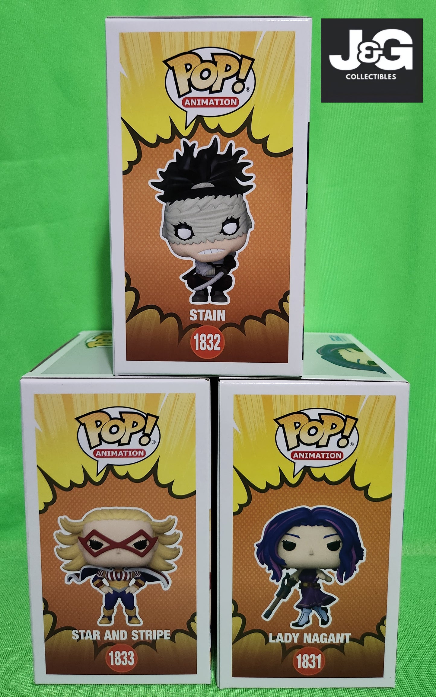 Funko Pop! My Hero Academia Wave 14 Set Of 3 Pops (Star and Stripe, Stain, Lady Nagant)